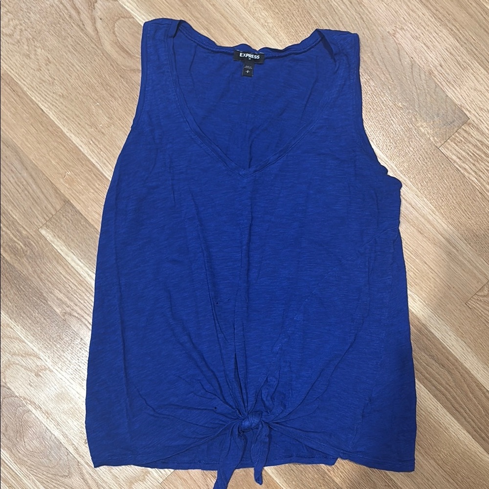 Express Blue Sleeveless Tie Knot Tank Top, Good Used Condition, Size Small